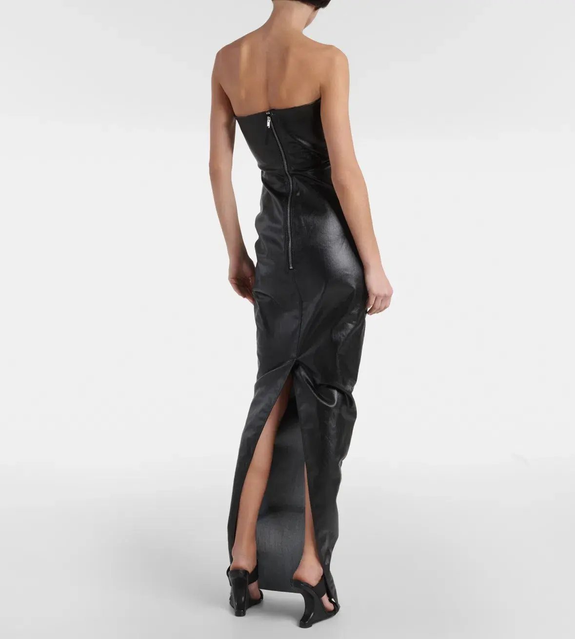 Rick Owens - Black Prong Denim Maxi Dress - Size 44 (12) photo 3