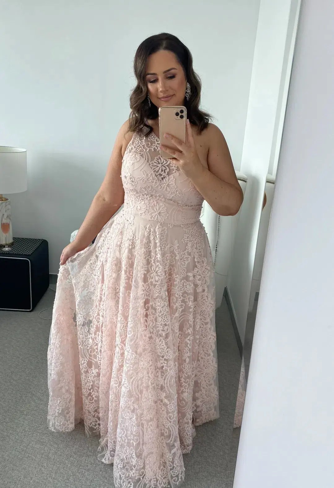 Jadore JX4008 Gown with Pearl Detail Blush Pink Size 14 photo 2