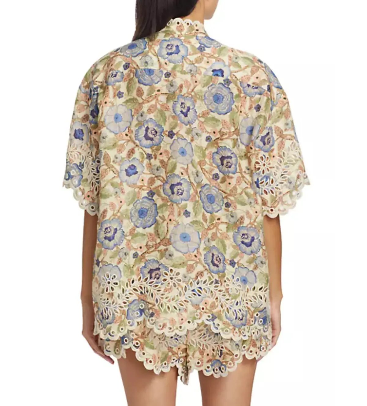 Zimmerman Junie Embroidered Set in Ivory/Blue Floral Size 1 / AU 10 photo 3