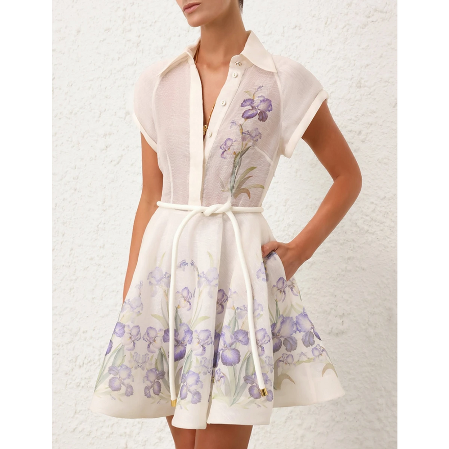 Zimmermann The Natura Flip Dress In Blue Iris photo 4