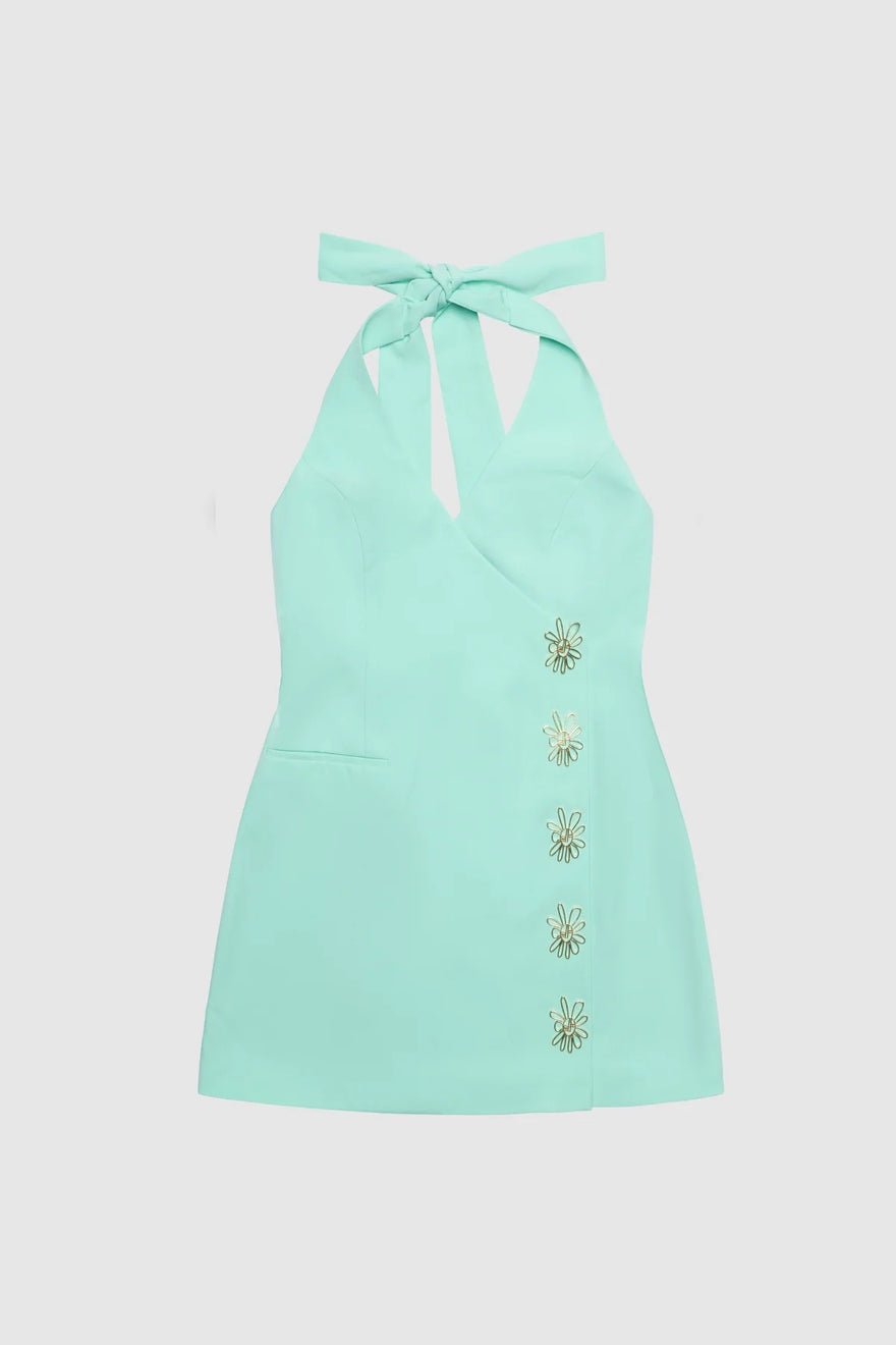 The Wolf Gang Inka Mini Vest Dress - Aqua photo 4