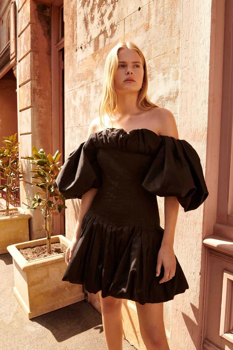 Aje Arles Off the Shoulder Mini Dress Black Size 6 photo 2