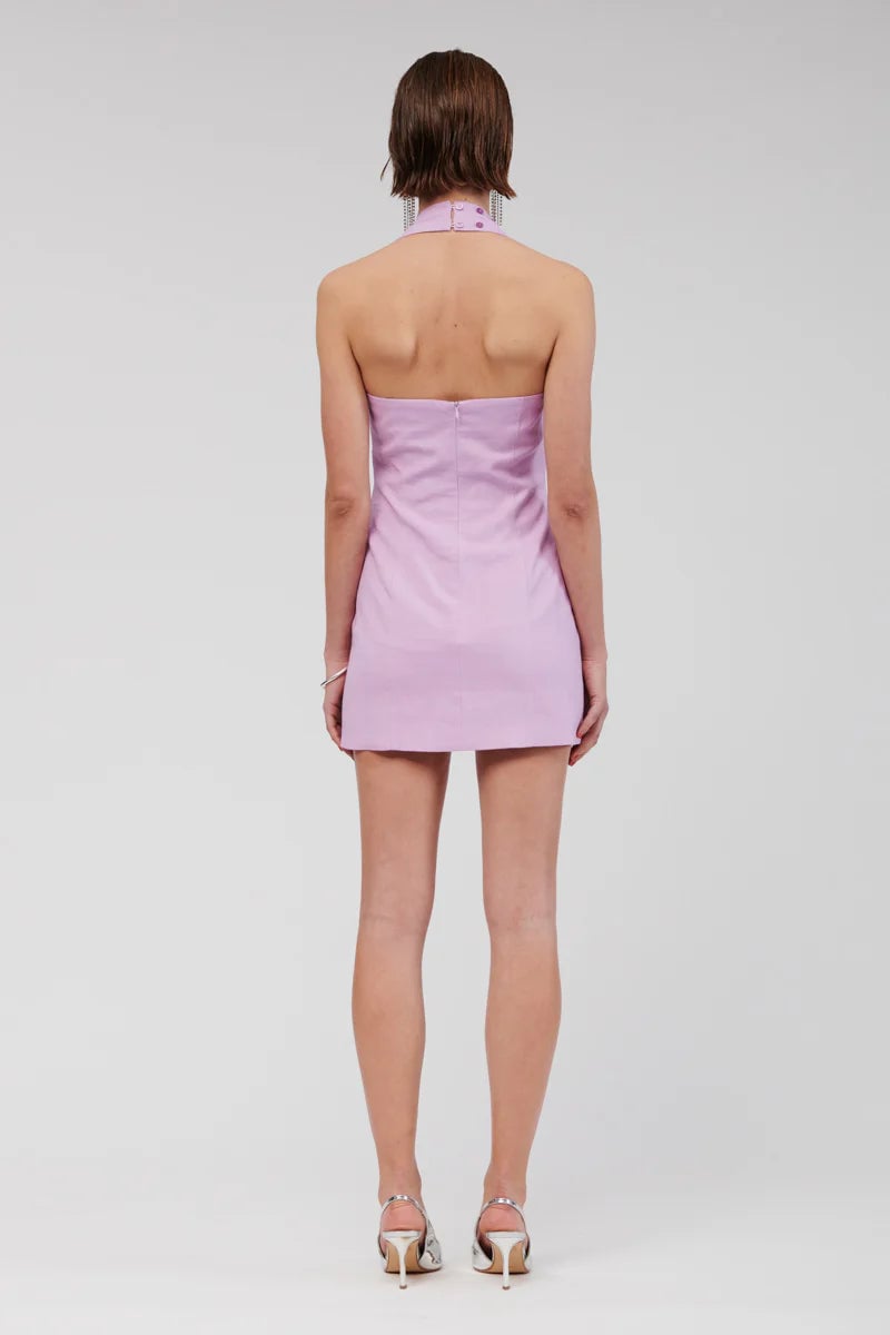SUBOO SEBASTIAN HALTER MINI DRESS - PINK photo 3