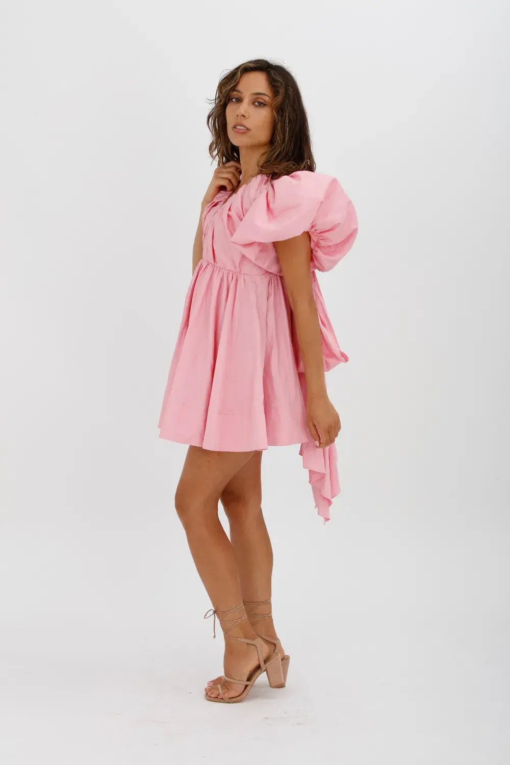 Aje Gretta Bow Back Mini Dress Ballet Pink Size 10 photo 10