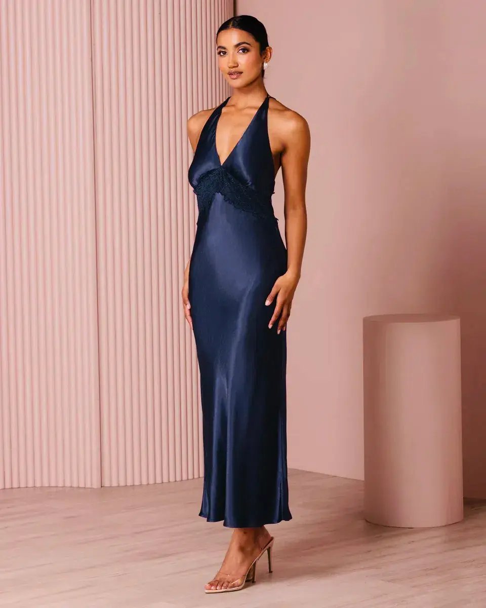 Azzurielle Milena Dress Navy Blue Size 12 photo 2