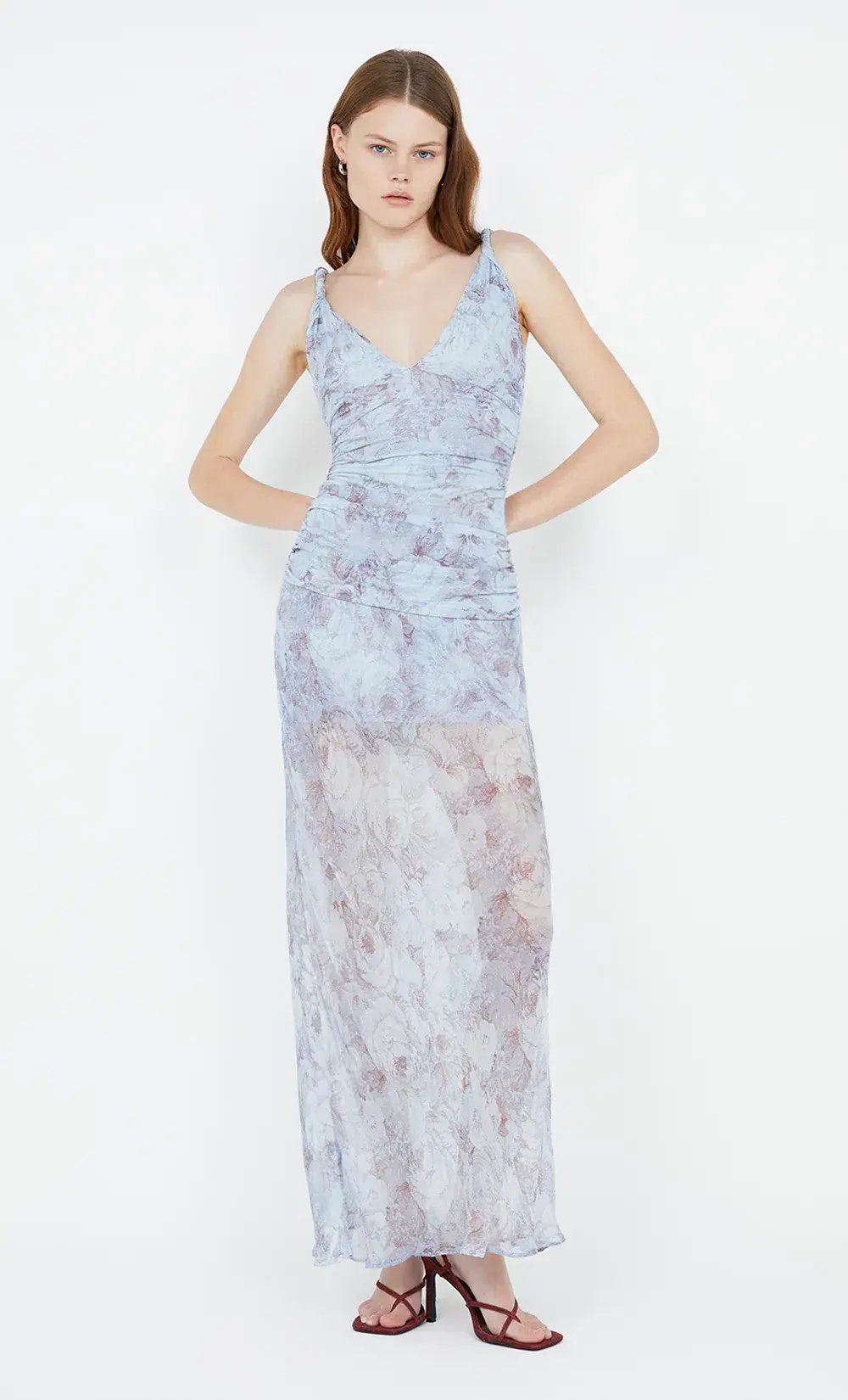 Bec & Bridge Danica V Neck Maxi Dress Chambray Rose Blue Size 10 photo 7