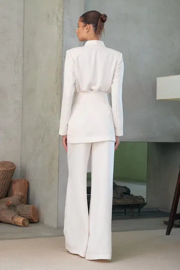 MISHA Liam Blazer Set Ivory Size 8/S photo 3