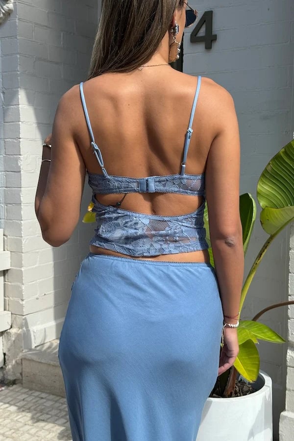 BENNI MIKO CAMI TOP - STORMY BLUE photo 4