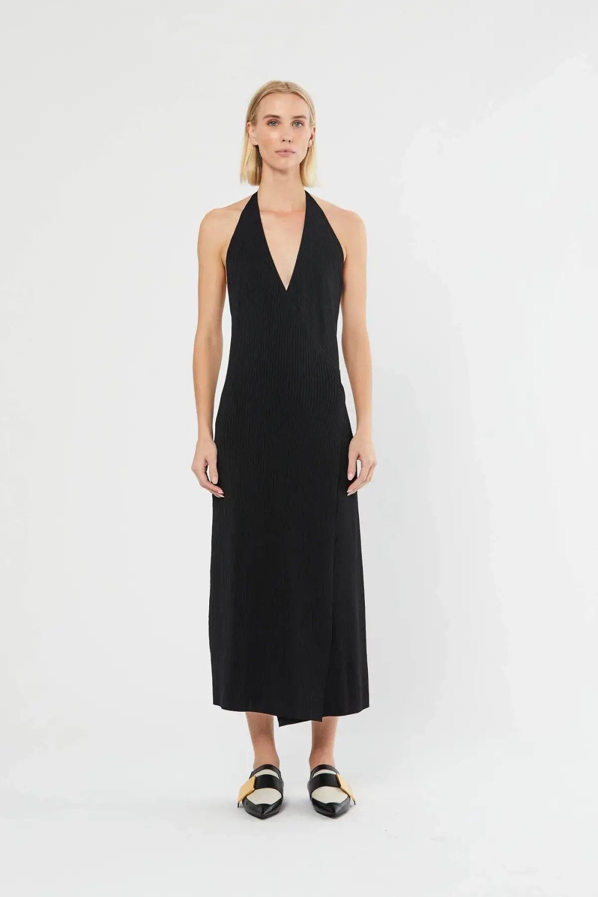 Sir The Label Kelvin Wrap Midi Dress Black Size 1 photo 4