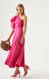 Aje Bonjour Asymmetric Midi Dress - Pink photo 6