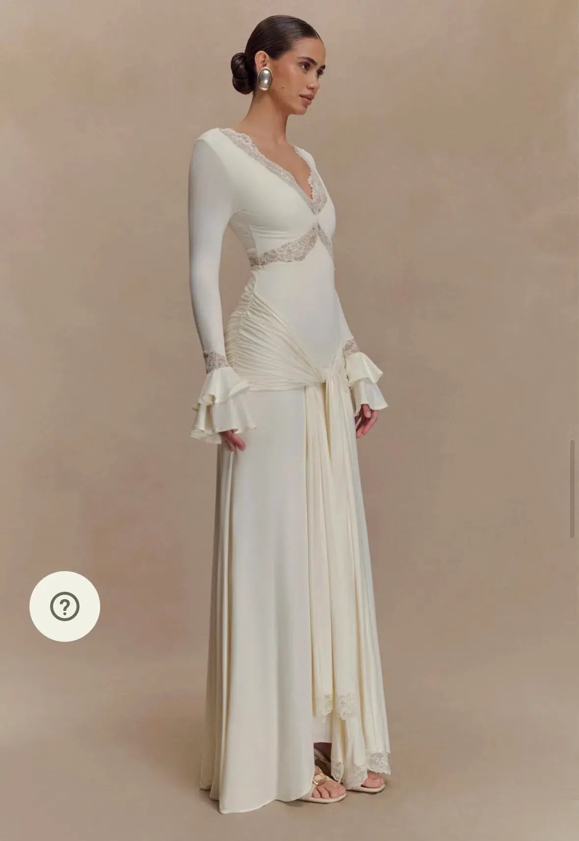 Meshki Electra Slinky Lace Maxi Dress Ivory Size 12 photo 3