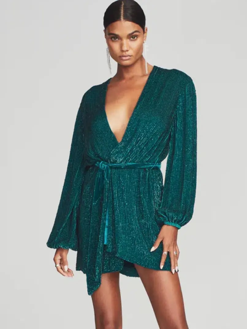 Retrofete Gabrielle Robe Mini Dress Green Size 10 photo 3