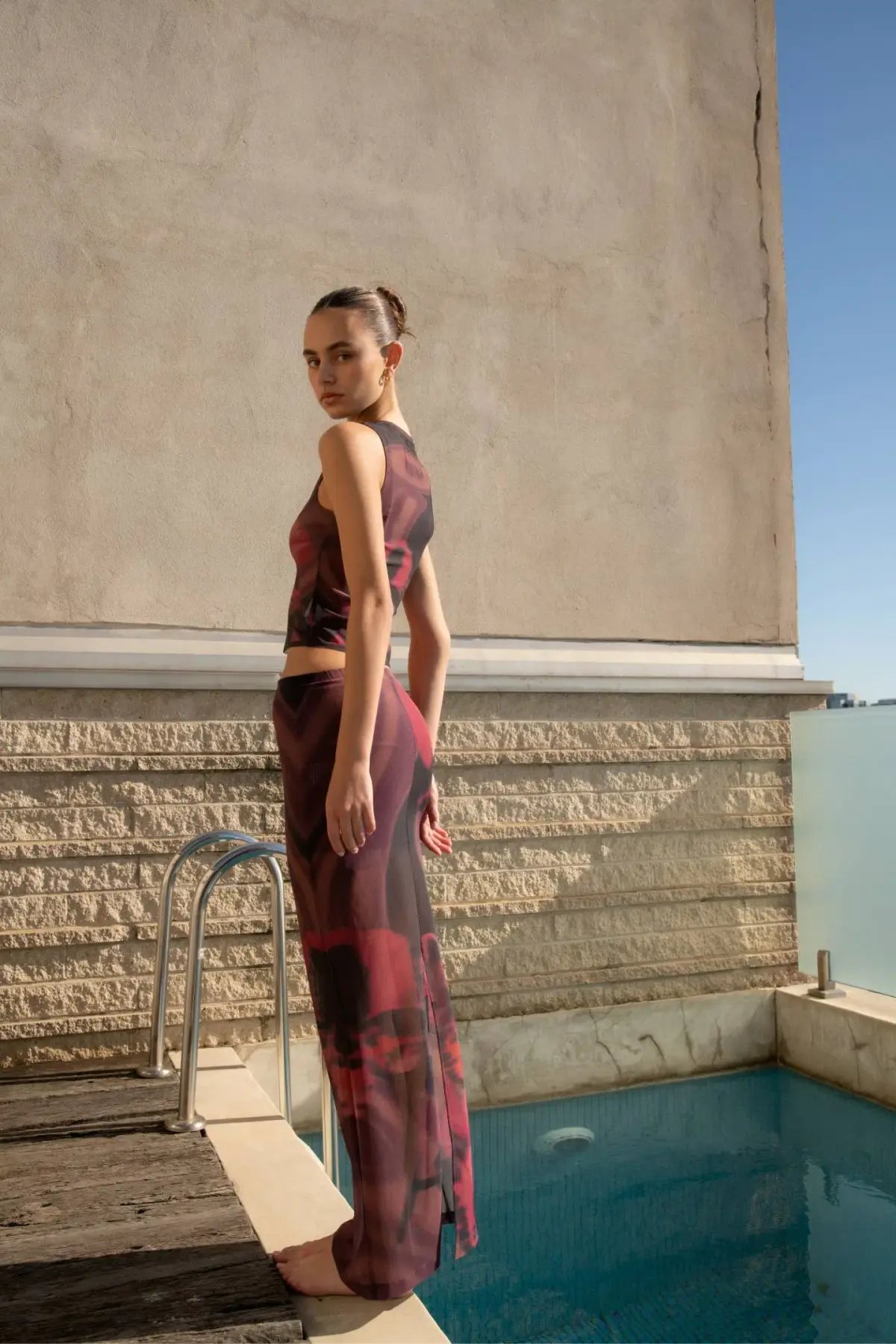 With Harper Lu Mesh Tank & Maxi Skirt Deep Orchid Size M / Au 10 photo 4