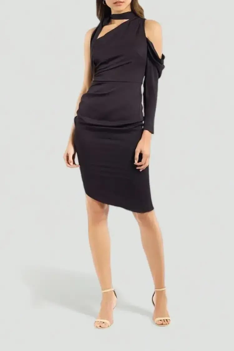 Milly Coleen Dress in Black Size 6 photo 4