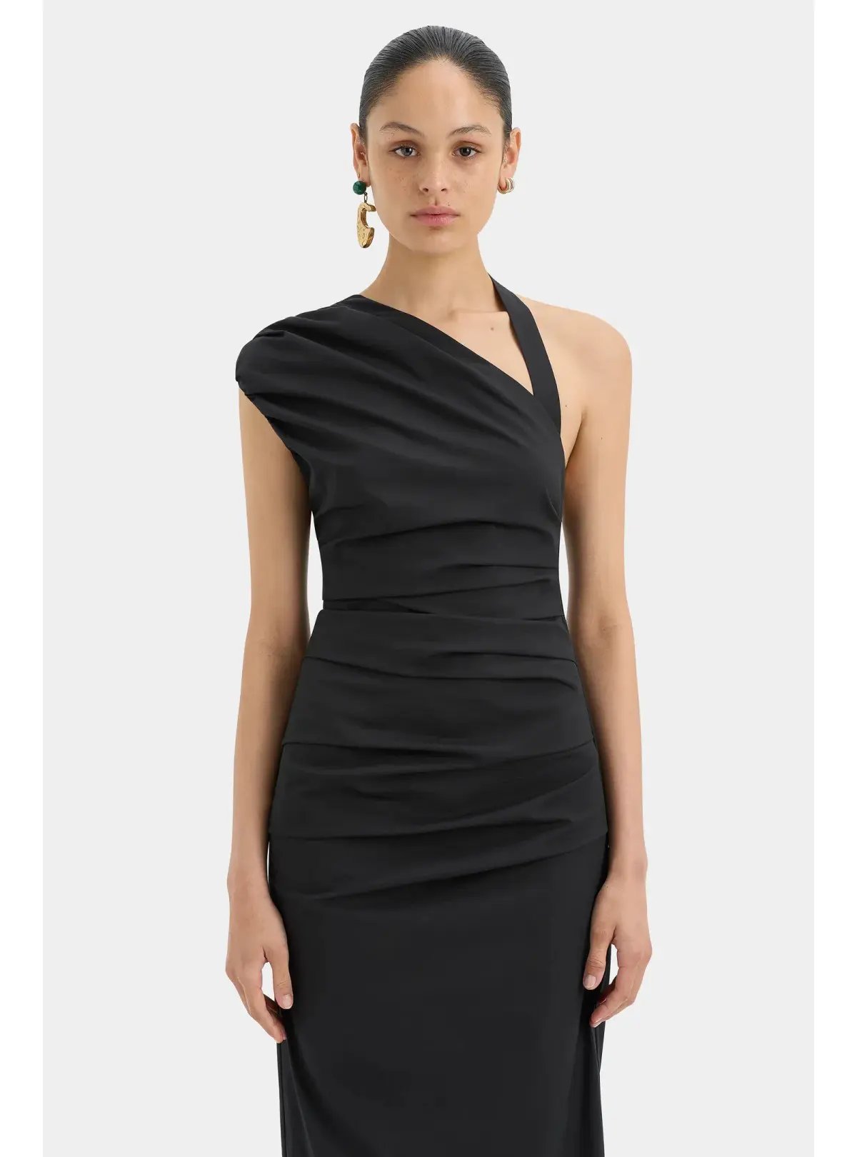 Sir the Label Giacomo Gathered Gown Black Size AU 6 photo 2