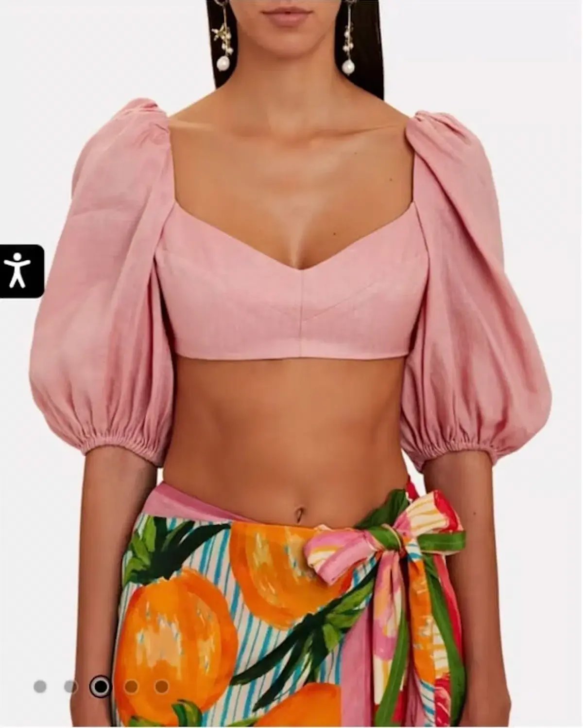 Zimmermann Jeannie Linen Crop Top Pink Size 0P / AU 6 photo 2