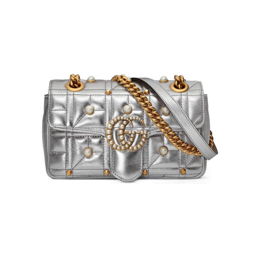 Gucci Gg Silver Pearl Shoulder Bag photo 2