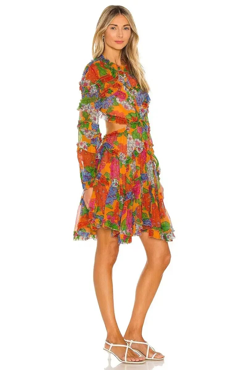 Zimmermann Riders Frill Mini Dress Mango Floral Size 0 / AU 8 photo 4