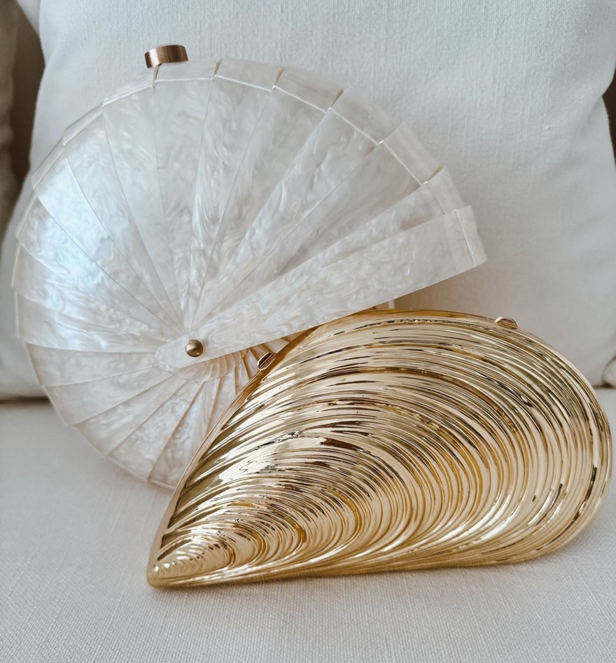 Simkhai Bridget Metal Oyster Shell, Gold photo 2