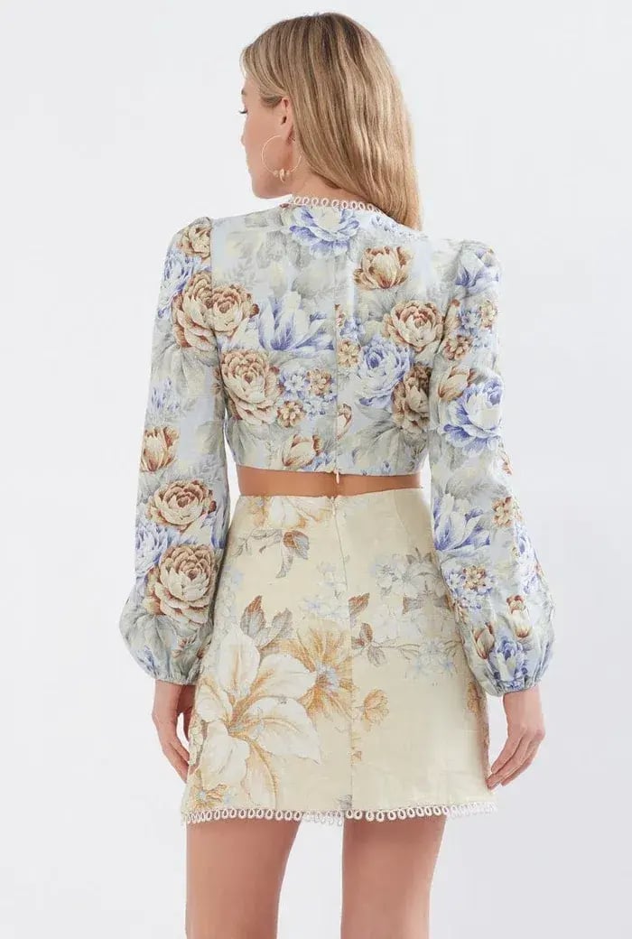 Sonya Moda Cut Out Printed Mini Dress Floral Size 6 / XS photo 2