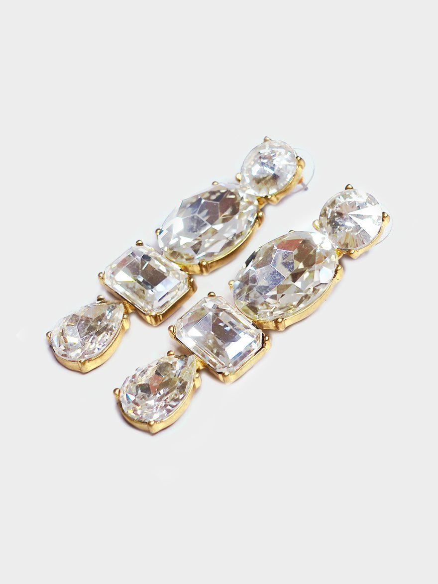 Oscar De La Renta White crystal earrings photo 2