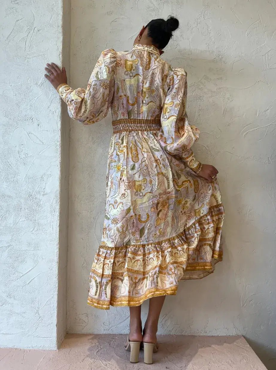 Alemais Solitaire Midi Dress Print Size 8 photo 6
