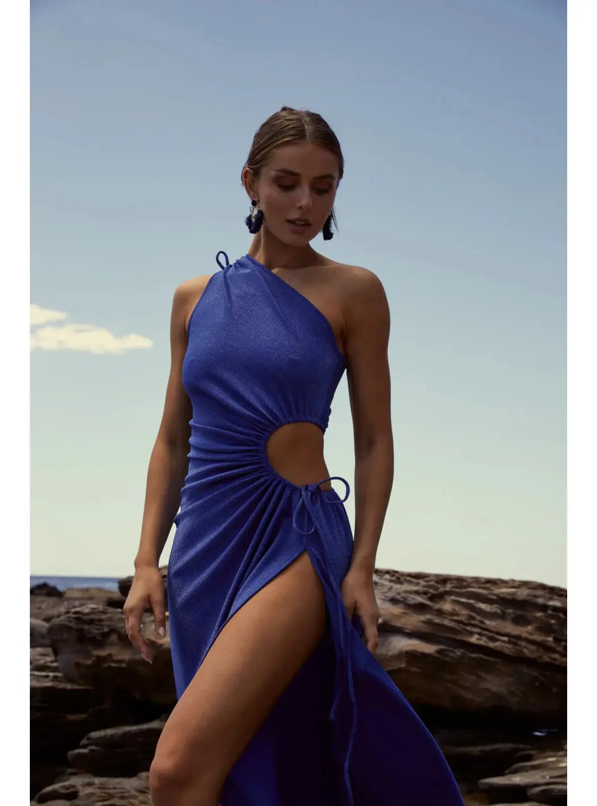 Sonya Moda Nour Shimmer Dress Blue Size AU 16 photo 2