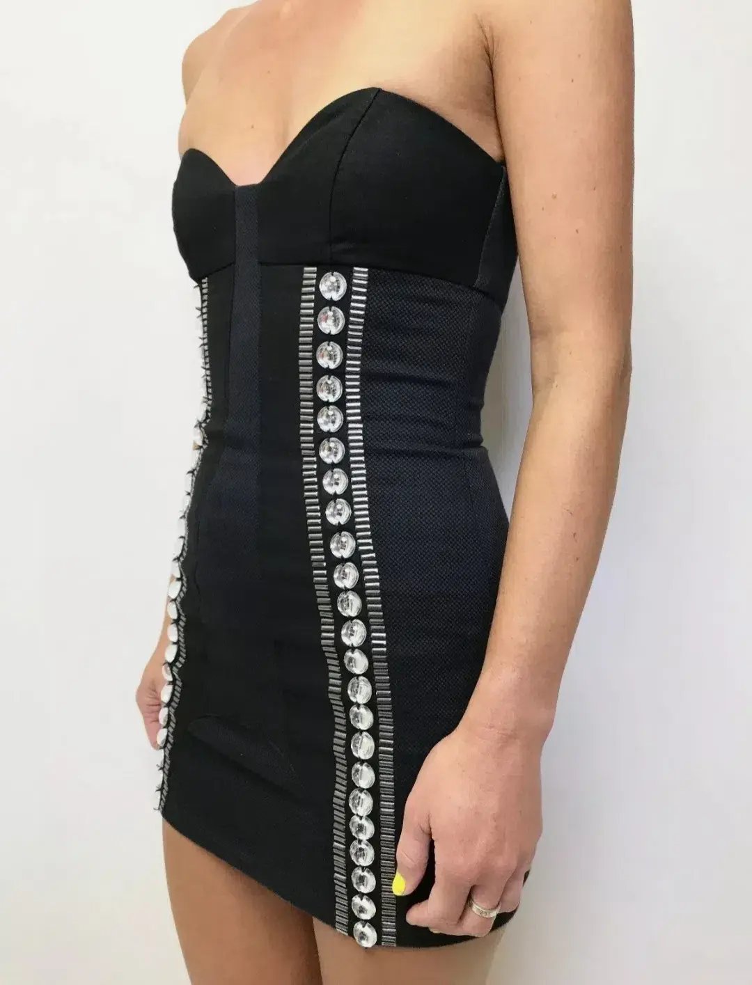 Sass & Bide Underlines Mini Dress Black Size 40 photo 2