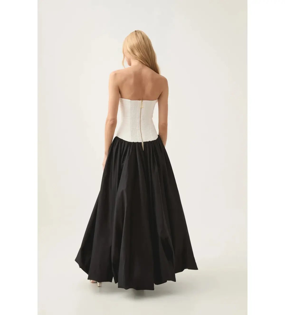 Aje Ivory Violette Bubble Hem Maxi in Black/white Size AU 6 photo 4
