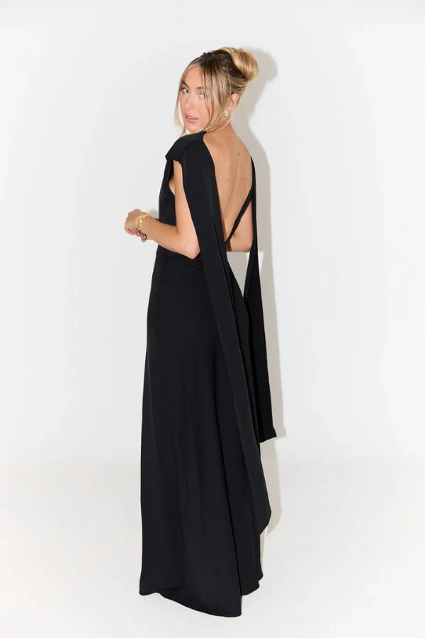 ODD MUSE THE ULTIMATE MUSE DRAPE BACK MAXI DRESS - BLACK photo 2