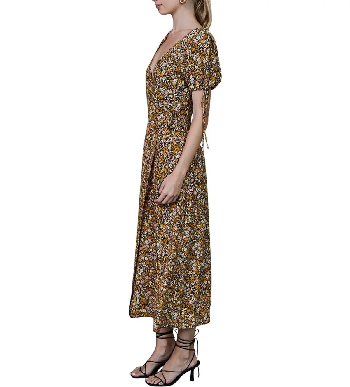BEC+ BRIDGE MAISIE SILK SHORT SLEEVE FLORAL PRINT MIDI DRESS SIZE AU 6 photo 2