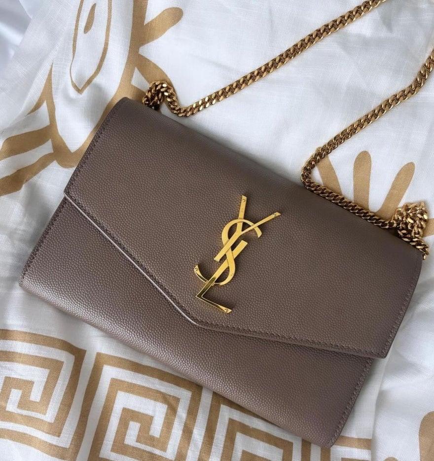 Saint Laurent Uptown Chain Wallet Taupe photo 3