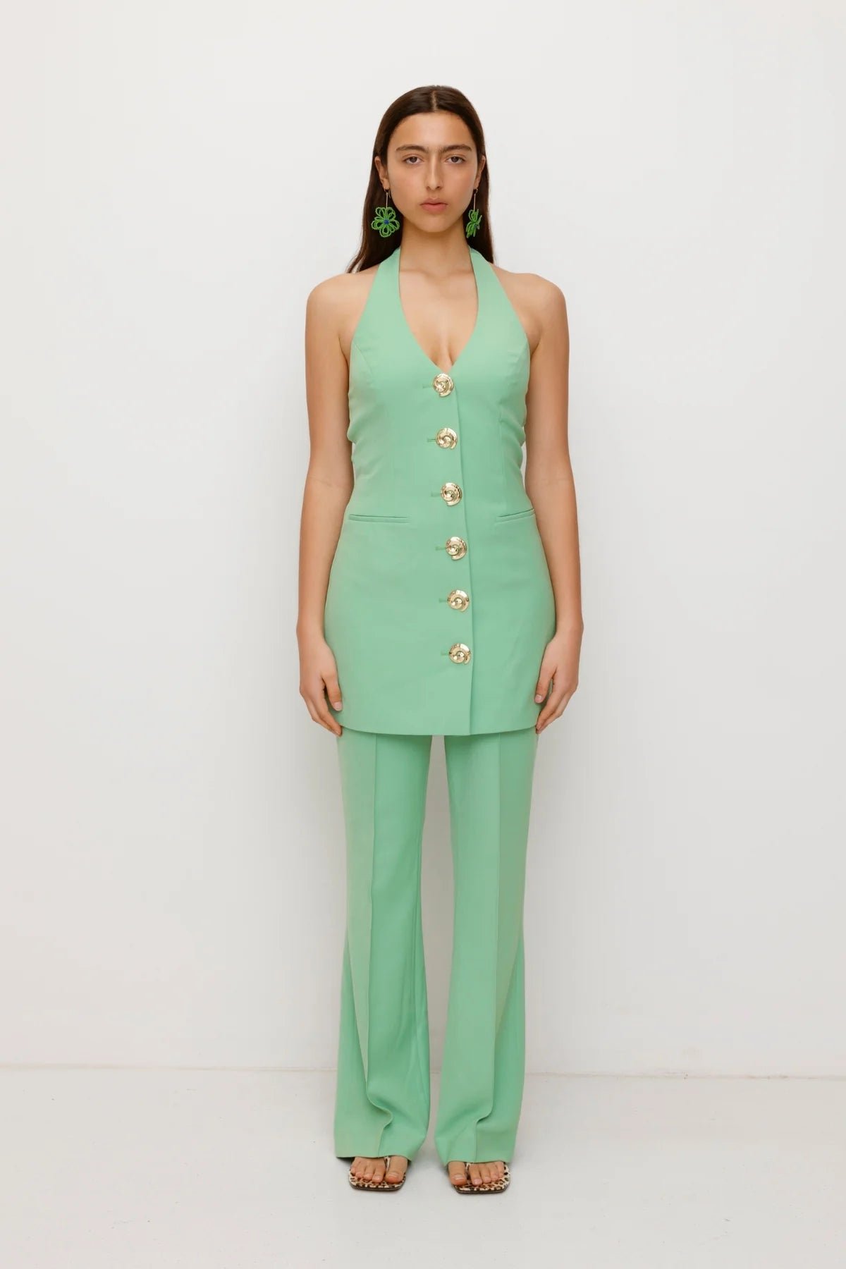 THE WOLF GANG IRIDA VEST DRESS - SAGE photo 3