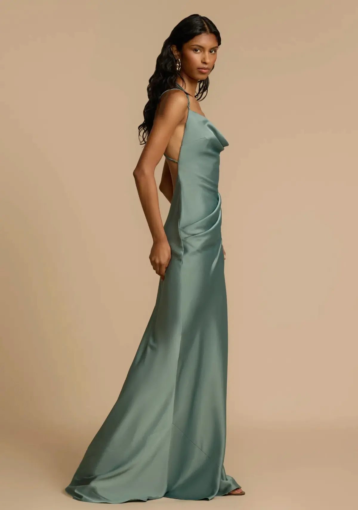 Arcina Ori Isodora Maxi Dress Metallic Green Size 8 photo 2