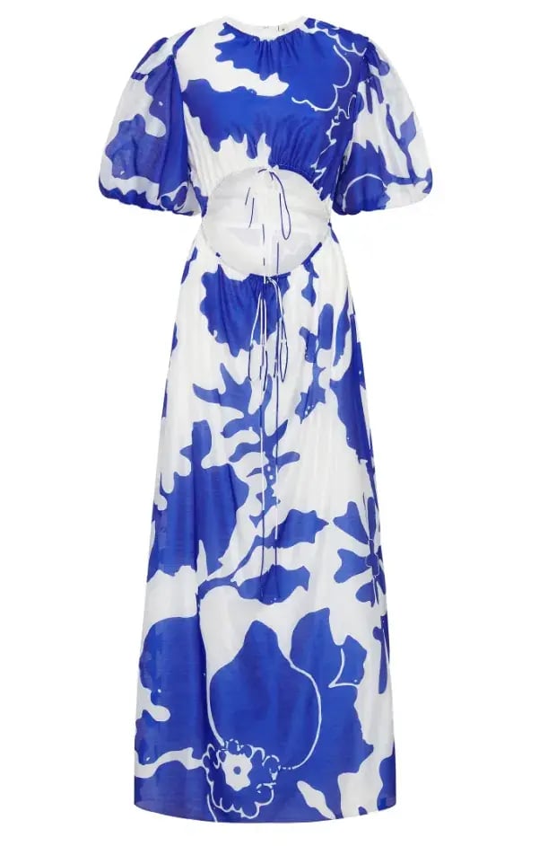 Sir the Label Vivi Puff Sleeve Maxi Dress Size Blue Print 2/Au 10 photo 4