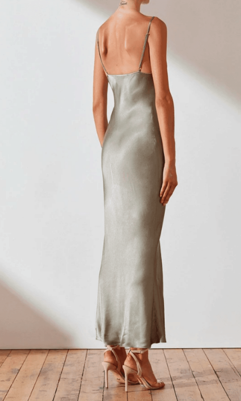 Shona Joy La Lune Bias Slip Dress in Sage photo 4