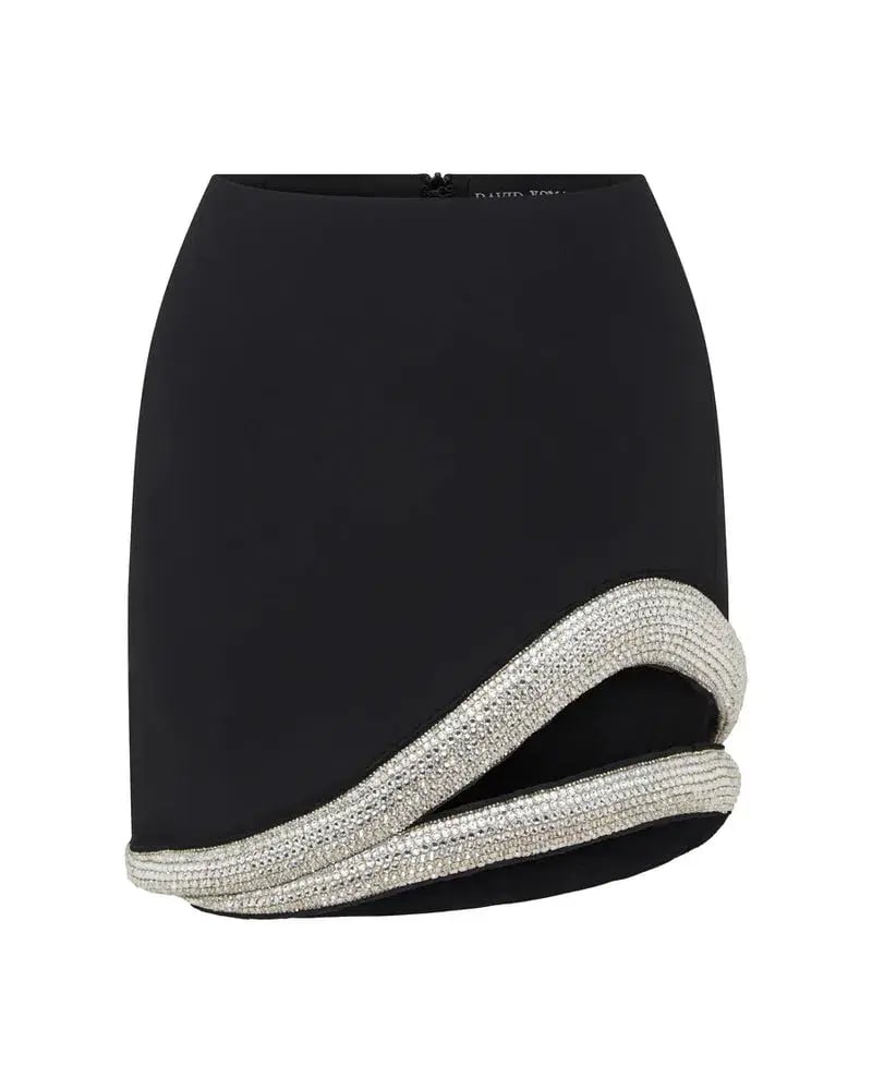 David Koma 3D Crystal Hem Mini Skirt Black Size 8 photo 2