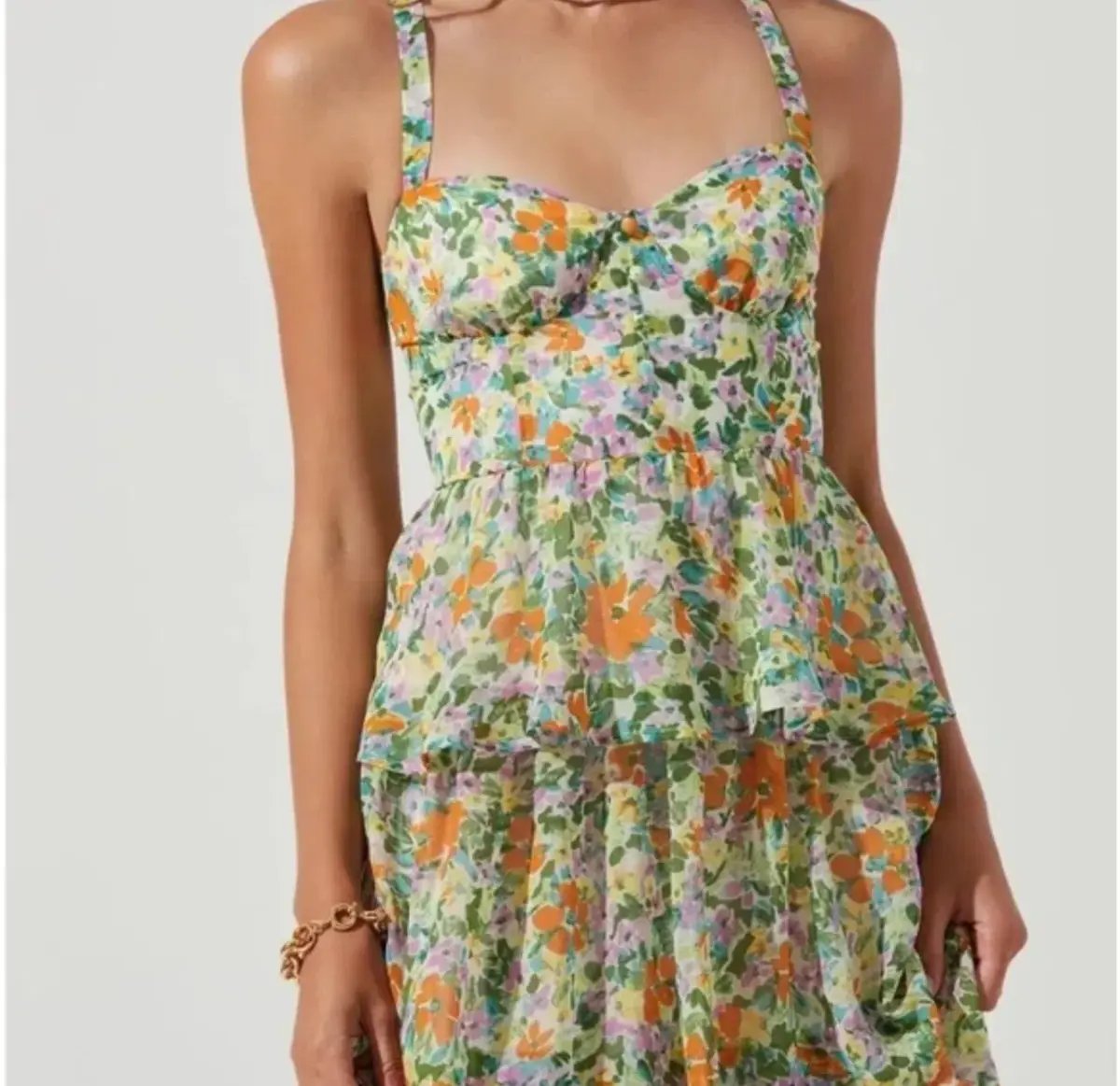 Astr Midsummer Floral Tiered Maxi Dress Size 10 photo 2
