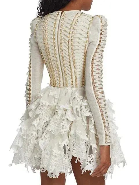 Zimmerman Coaster Corset Laced Dress in Ivory Size 0 / AU 8 photo 3
