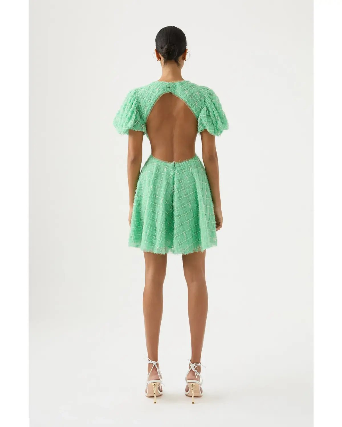 Aje Context Embellished Mini Dress Marine Green Size AU 10 photo 4