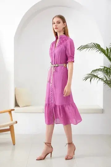 GDS Colette Linen Dress Violet Size 10 photo 2