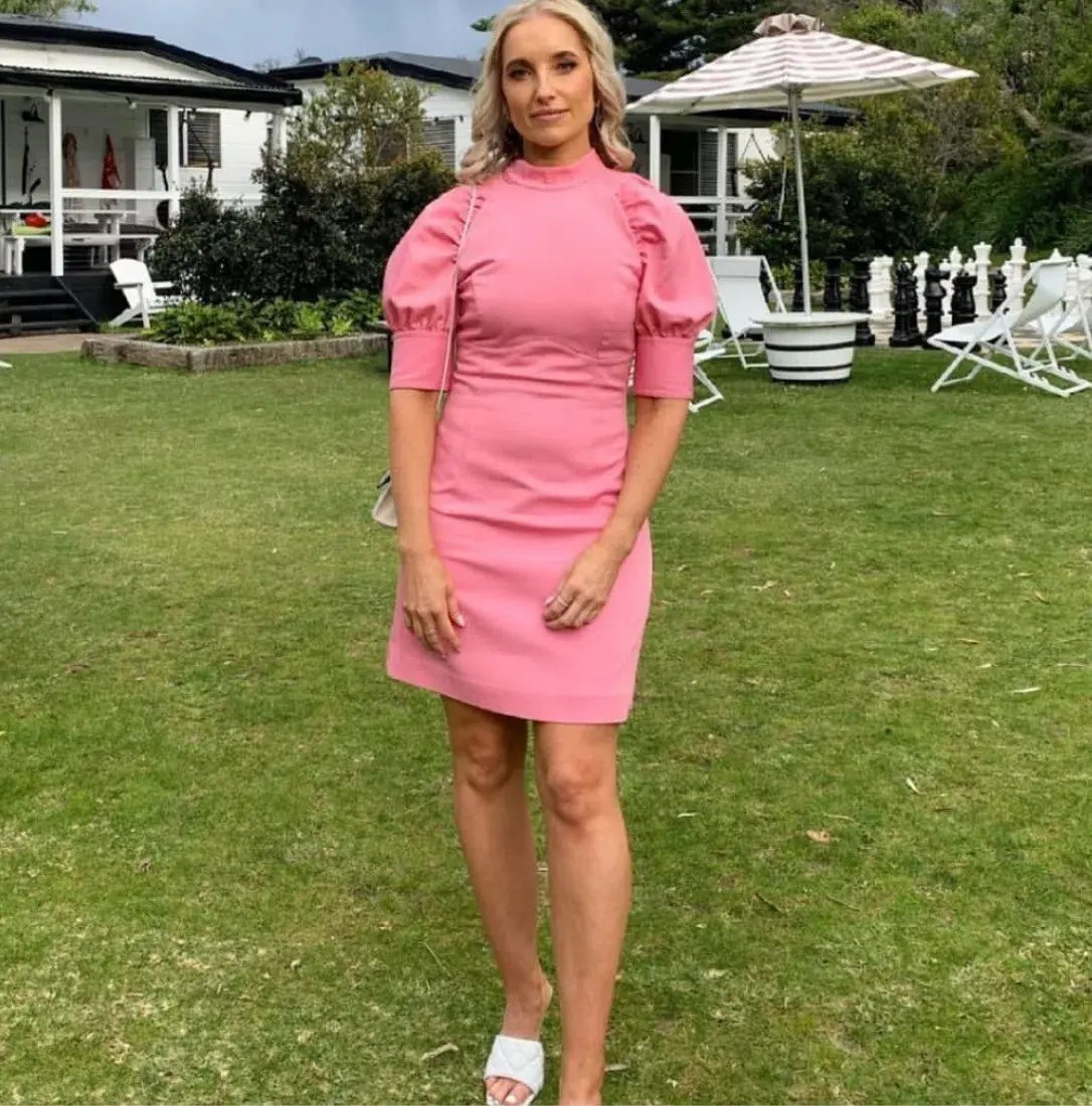 Rebecca Vallance Winslow Short Sleeve Mini Dress in Pink in Size 8 photo 3