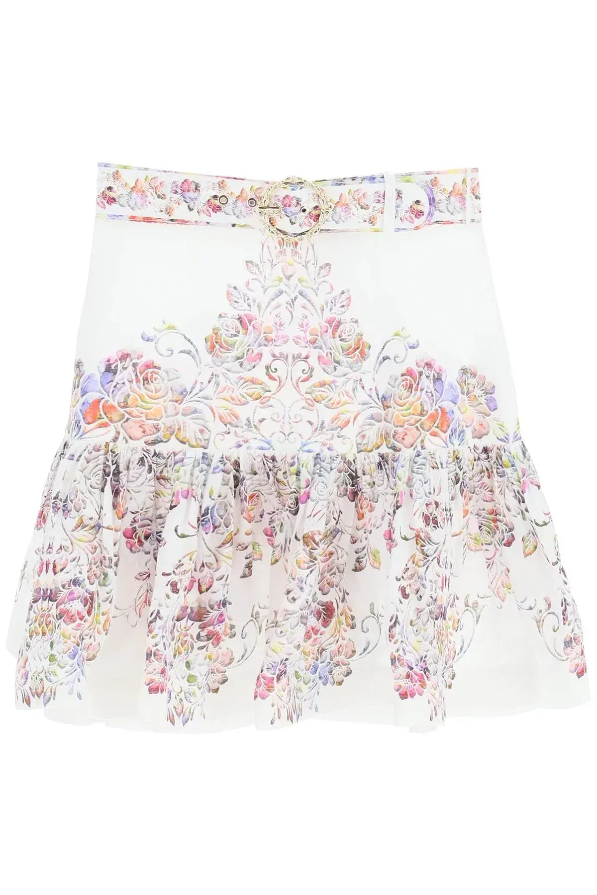 Zimmermann Prima Flip Linen Mini Skirt Floral Size 0P / Au 6P photo 5