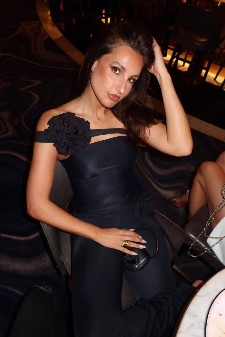 Fanci Club The Rosé Tube Top in Black photo 4