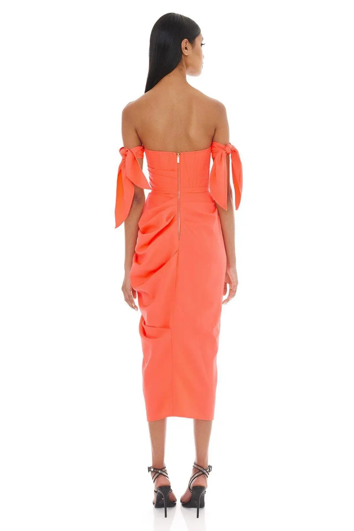 Eliya The Label Yolanda Midi Dress Orange Size 8 photo 3