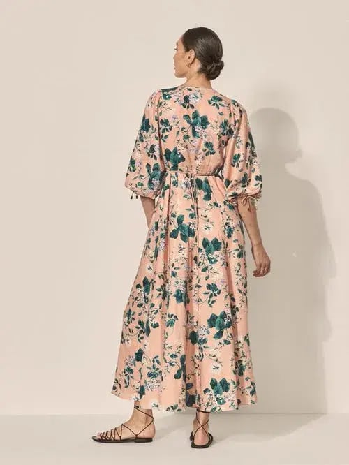 Kivari Jemima Maxi Dress Pink Floral Size 16 photo 3