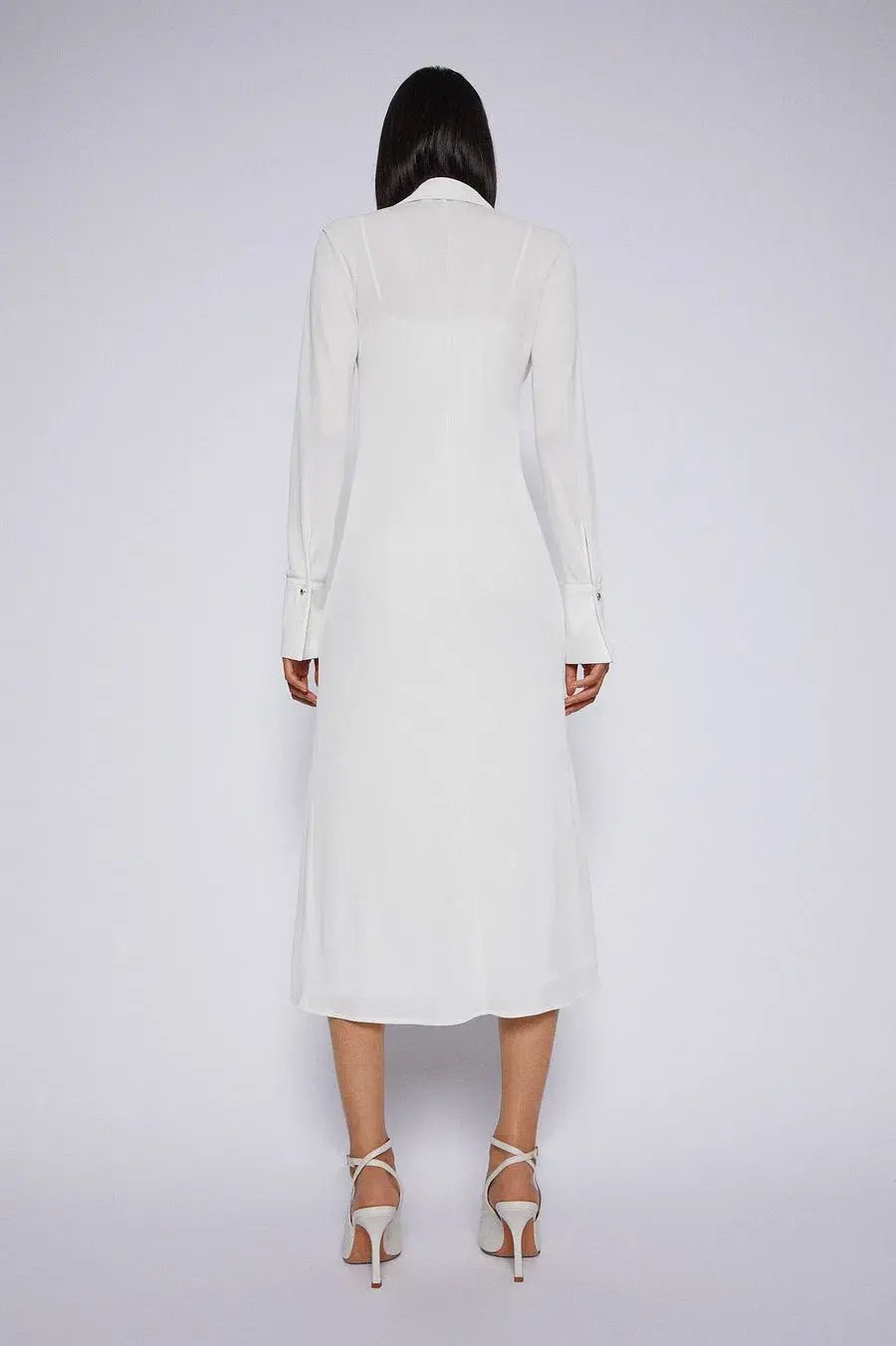 Scanlan Theodore Drape Gold Trim Dress White Size 10 photo 2