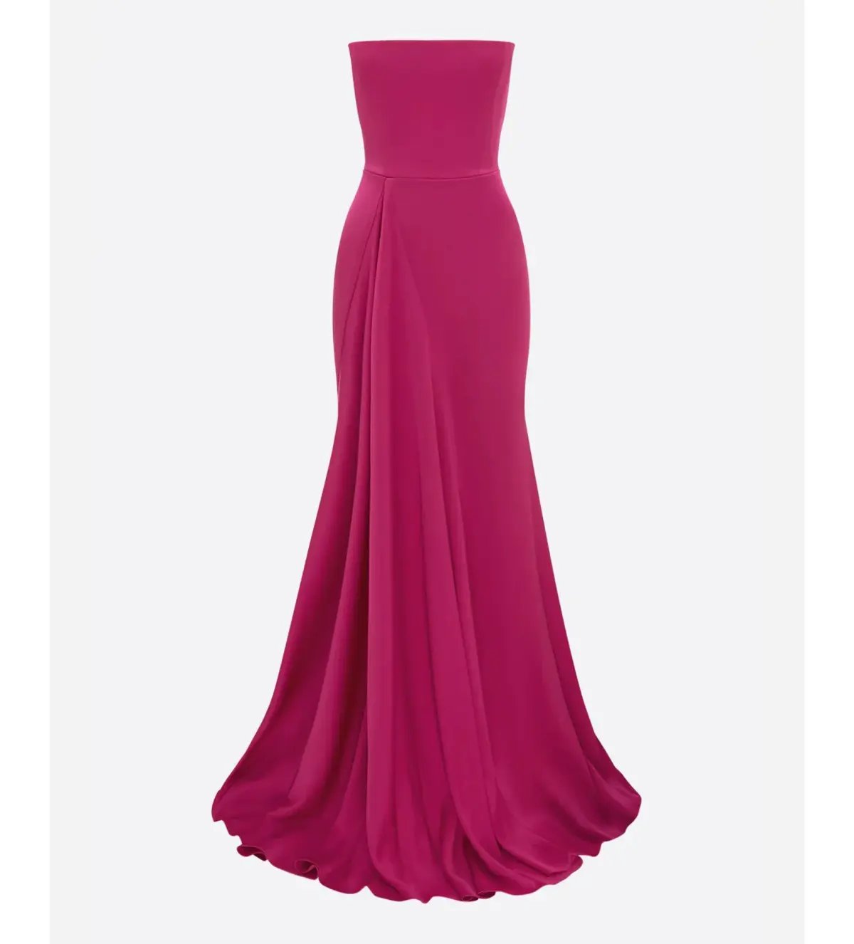 Alex Perry Strapless Gathered Drape Gown in Satin Crepe Raspberry Size AU 6 photo 4