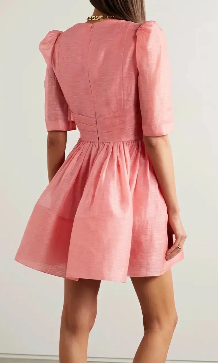 Zimmermann The Wonderland Sleeved Mini Dress in Guava  Size 3/Au 14 photo 2