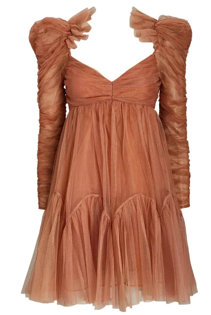 Zimmermann Tulle Ruched Mini Dress in Lipstick Size 2 / AU 12 photo 4